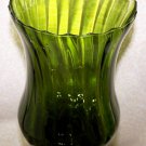 Vintage EMPOLI Olive Glass Tall Twisted Stem Pedestal Vase MCM Olivine Lovely