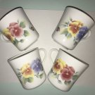 4 Corelle Summer Blush Pansy Corning Coffee Mugs Cups Cottage Chic RV Light Weig