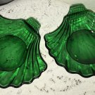 Vintage Green Dish Clam Shell Anchor Hocking Forest Emerald Mid Century Charm