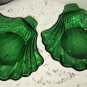 Vintage Green Dish Clam Shell Anchor Hocking Forest Emerald Mid Century Charm