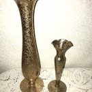 Vintage Gold Vases Glastonbury Lotus MCM Elegant Regency Romantic Chic Bud Vase