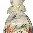 Faceless Amish Doll Pennsylvana Dutch Cotton Butterflies OOAK Handmade Vintage