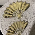 Vintage Fans Wall Accent Homco Home Interior Gold Tone Metal Regency Chic 2 Pcs