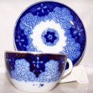 FLOW BLUE PERSIAN MOSS SARREGUEMINES GERMANY Cup w Saucer 1891 Utzschneider Cie