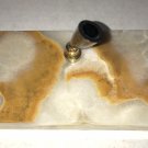 Vintage Pen Holder 70s Desk Office MCM Stone Marble Earthy Organic Natural Decor