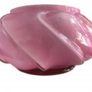 Fenton Pink Cased Glass Wave Crest Powder Box Candy Orig Label BOTTOM ONLY Nice
