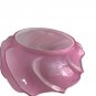 Fenton Pink Cased Glass Wave Crest Powder Box Candy Orig Label BOTTOM ONLY Nice