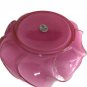 Fenton Pink Cased Glass Wave Crest Powder Box Candy Orig Label BOTTOM ONLY Nice
