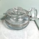 Vintage Pyrex Flameware 6 Cup Tea Pot w Lid 8446 B Chai Coffee Boil Water Cookin