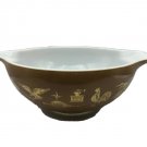 Vintage Pyrex Americana Cinderella 4 Qt Baking Mixing Bowl 444 Brown Gold T4 SEE