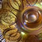 RARE LE Smith Candle Holder McKee Mold Vintage Amber Carnival Glass Glentec L@@K