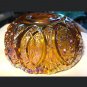 RARE LE Smith Candle Holder McKee Mold Vintage Amber Carnival Glass Glentec L@@K