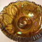 RARE LE Smith Candle Holder McKee Mold Vintage Amber Carnival Glass Glentec L@@K
