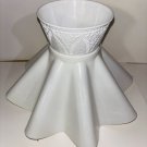 Vintage Ruffled Lampshade Plastic w Lace Design Romantic Chic Vanity Bedroom