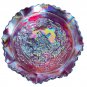Vtg L E Smith Ruby Carnival Glass Iridescent Aurora Finish Ruffled Windmill Bowl