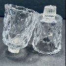2 Vintage Crystal Partylite Diamond Quilted Candle Holders Pegged Votive  Sconce