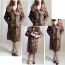 Vintage 1950s 60s Tapestry Coat Mink Fur Collar Mid Century Lovely Earth Tones