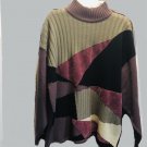Plus Size Sweater Designer Virgola Uomo Pullover Turtleneck Suede Accents 2X NWT