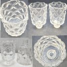 2 Quilt Diamond Peg Votive Candle Holders Clear Crystal Style FarmHouse Chic It