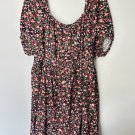 Midi Dress Baby Doll Plus 3X Tie Back Super Cute Shirring Linen Rayon Flowers
