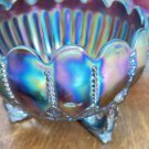Antique Northwood Carnival Glass Leaf Beads Rose Bowl RARE Ruby Sunflower Inside