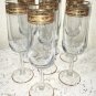 Wine Glasses Retro Wedding Elegant Gold Trim Regency Romantic Chic Vintage 6 Pcs