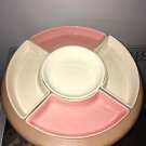 Vintage Party Tray Rotating Mid Century Pink 50s California Pottery Snack Veggie