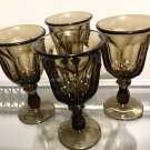 4 Vintage Wine Glasses MCM Imperial Old Williamsburg Heisey Dessert Smoke 5 1/4”