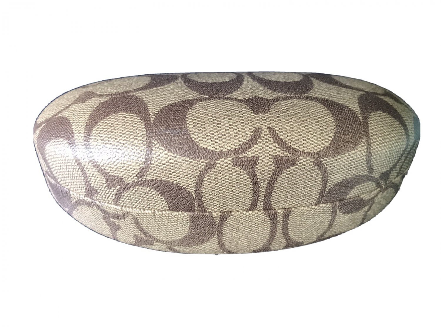 REAL COACH Case SUNGLASSES Brown Tan Designer Retro Smoke Free Clean LARGE Size