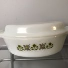 Fire King 1.5 Quart Casserole Dish #433 Meadow Green Oval Cooking Anchor Hocking