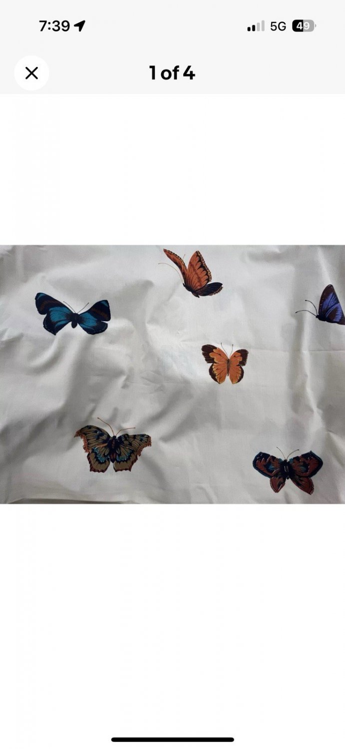 Realistic Butterfly Sheet Full Flat Make Dress Skirt Decor Vintage Martex New