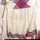 Vintage Half Apron Patriotic 1940s White Voile Red Blue WWII USO Re Enactment