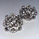 Stunning Earrings Vintage Wedding Bridal Super Sparkle Clear Rhinestone Bling Estate Jewelry Clip