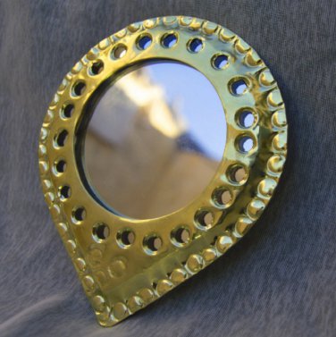 Small brass mirror moroccan handmade wall decor