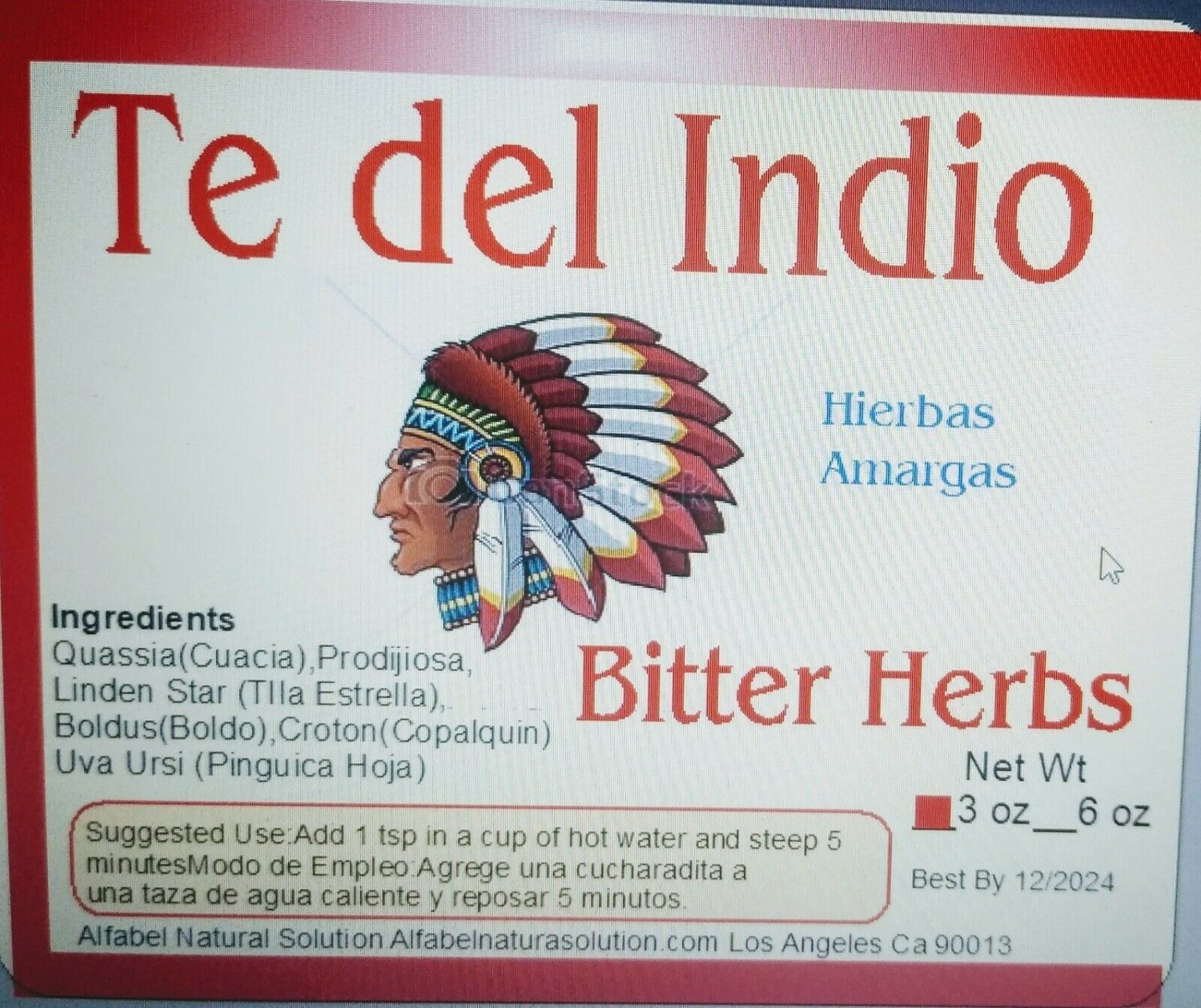 te del indio compuesto de hierbas amargas 3 oz hepatic liver system herbal tea