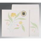 OFF-WHITE MATTE FLORAL THEMED - EMBOSSED WEDDING INVITATION