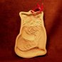 Vintage 1983 Cat With Flowers Brown Bag Cookie Mold