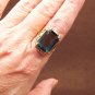 Stunning Blue Emerald Cut Ring Costume Jewelry