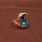 Stunning Blue Emerald Cut Ring Costume Jewelry