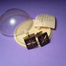 Golden cufflinks on a black background, Men's black cufflinks,USSR jewelry