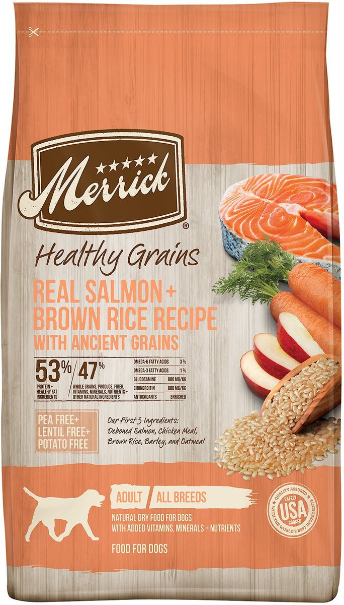 Merrick Healthy Grains Real Salmon & Brown Rice Recipe With Ancient