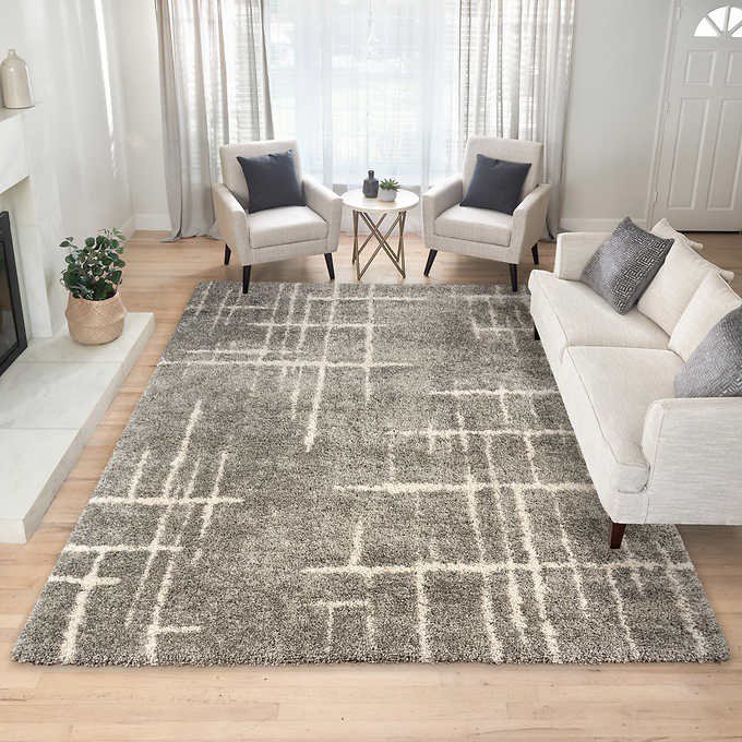 Thomasville Marketplace Luxury Shag Rugs, Meara, Color: Gray, Rug Size ...