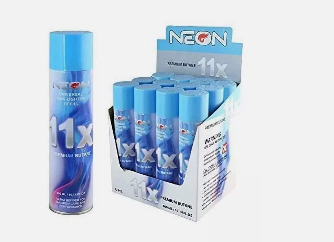 Neon 11x Ultra Refined Butane Fuel Lighter Refill Gas 12 Cans