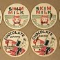 8 VINTAGE UNUSED HOOD DAIRY PAPER MILK CAPS 1940s 1950s