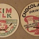 8 VINTAGE UNUSED HOOD DAIRY PAPER MILK CAPS 1940s 1950s