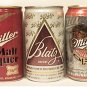 3 BLATZ MILLER MALT LIQUOR 150TH MILLER BEER CAN BANKS