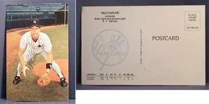 1985 NEW YORK YANKEES REX HUDLER AUTOGRAPH PICTURE POST CARD