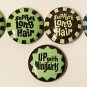 5 VINTAGE 1960s BUBBLE GUM PINS LONG HAIR & MINI SKIRTS