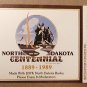 NORTH DAKOTA CENTENNIAL 1889 1989 COLD SPRING BREWERY BEER LABEL NEW UNUSED LTD