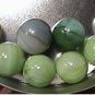 8 AKRO AGATE GREEN GRAY BLUE OPAL OPAQUE SWIRL RAINBO MARBLES 1930s 1950s